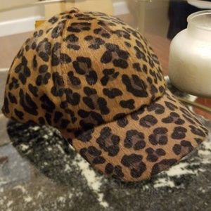 Cheetah print baseball cap